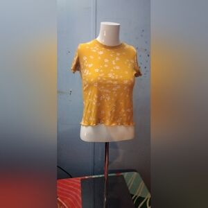 Yellow flower pattern top